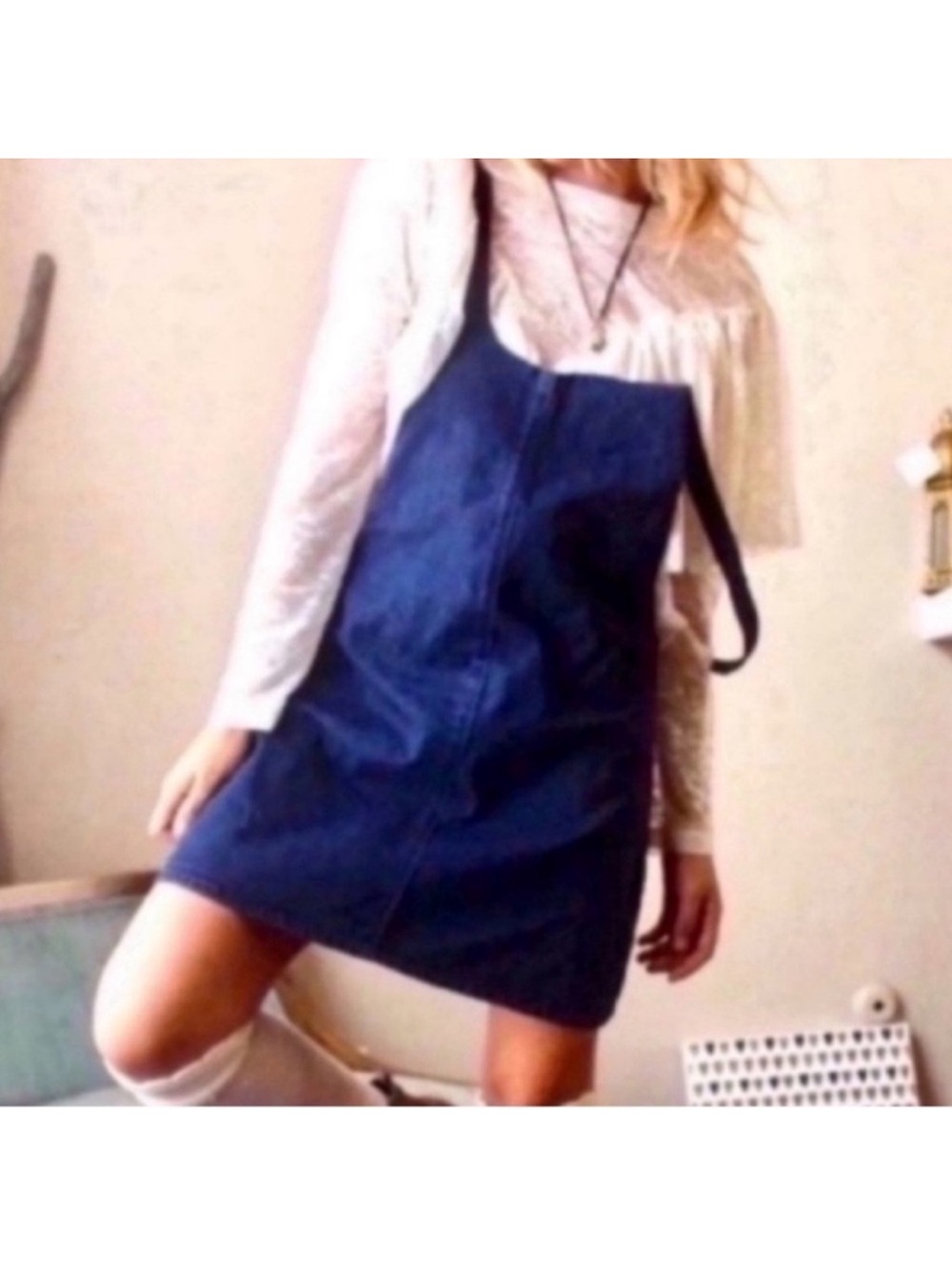 Zara Denim Overall Dress